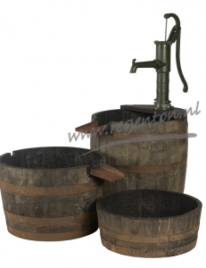   Whisky waterornament 3-delig met gietijzeren pomp
