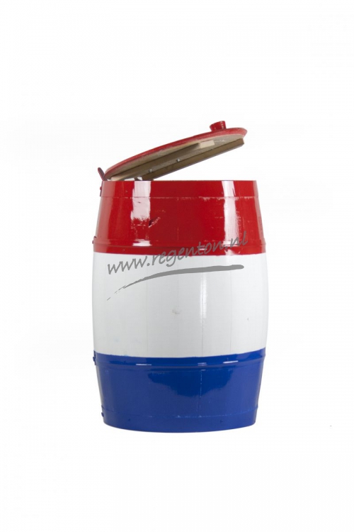  Afvalton 150 L rood-wit-blauw met deksel