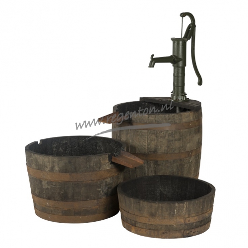  Whisky waterornament 3-delig met gietijzeren pomp
