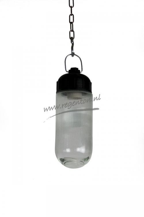  Industrie lamp met zwart glas